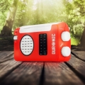 Duronic Hybrid Radio AM/FM - Aufladbar mit Solar, Kurbel und USB - 300mAh Akku - Bis zu 7h Musik mit voller Ladung - Mit Kopfhör