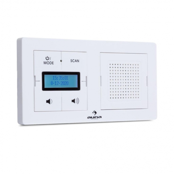 auna DigiPlug UP Unterputz-Radio , Bluetooth-Funktion , DAB+/FM-Radiotuner , 1,7" LC-Display , Leistung: 1,5 Watt , geeignet für
