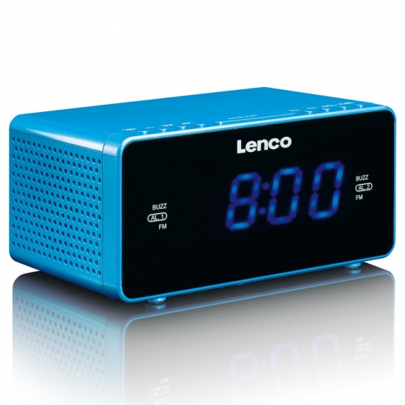 Lenco CR-520BU - Stereo FM-Radiowecker mit USB-Port - Blau