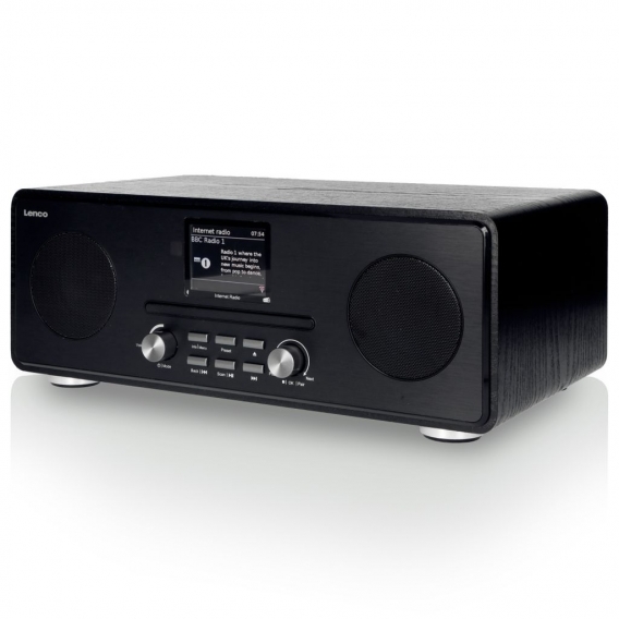 Lenco DIR-260BK -Internetradio mit DAB+ und FM-Radio - CD/MP3-Player - Bluetooth - 2 x 10 Watt RMS - 2,8" Farbdisplay - Schwarz