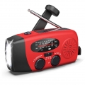 Hybrid Radio AM/FM - Aufladbar mit Solar, Kurbel und USB - 1000mAh Akku -Notfallradio - Kompaktradio für Camping und Outdoor