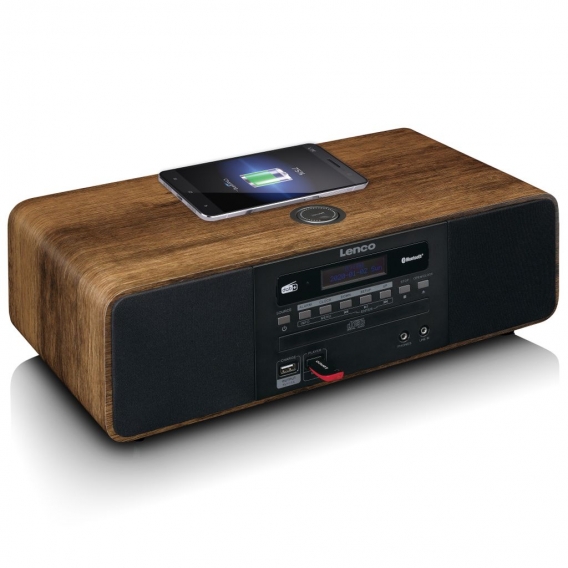 Lenco DAR-051WD - Stereo DAB+/ FM radio, CD, 2 USB, Bluetooth, QI, Fernbedienung