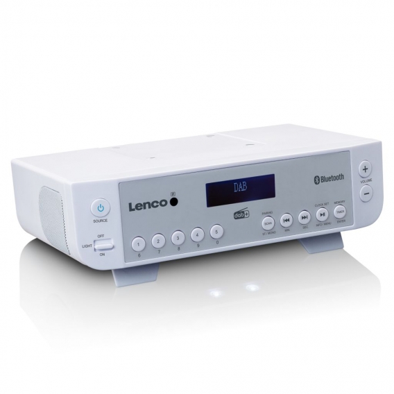 Lenco KCR-200WH - DAB+/FM-Küchenradio mit Bluetooth, Licht und Timer - Weiß