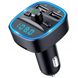 More about Bluetooth FM Transmitter Auto Radio Adapter, Auto Ladegerät mit 2 USB Anschlüsse und Freisprecheinrichtung, [mit Blauem Umgebung