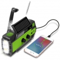 Solar Radio AM/FM Kurbelradio Tragbar USB Wiederaufladbar Notfallradio, Led Taschenlampe, SOS Alarm und Handkurbel Dynamo für Ca