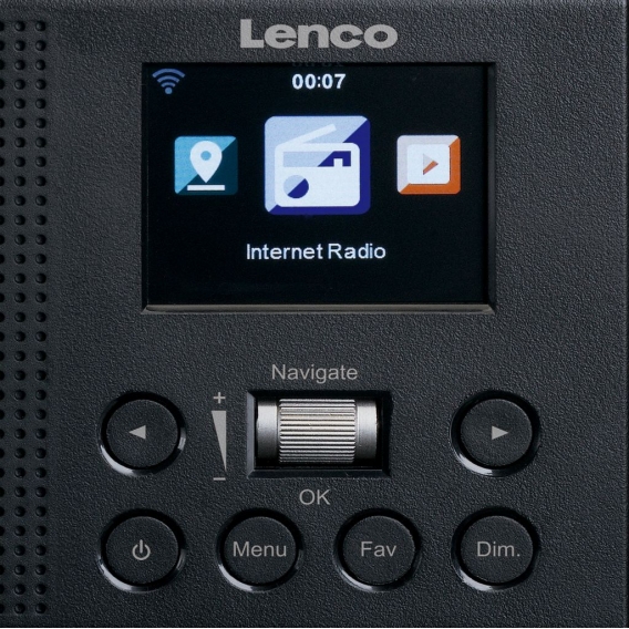 Lenco DIR-60 - tragbares Internetradio - W-LAN - DAB+ und FM Empfang via W-LAN - App-gesteuert - 2 Watt RMS - Equalizer - Schwar
