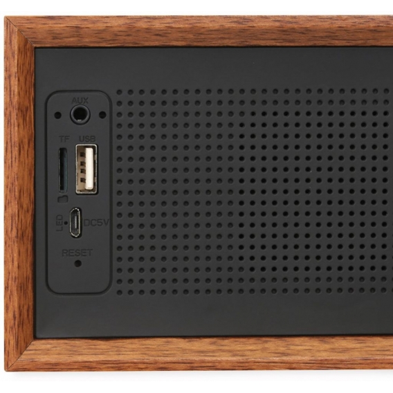 Dynavox FMP3 BT, kompaktes FM-Küchenradio in edlem Holz-Design, portabler Wireless-Lautsprecher mit BT-Funktion, Lange Akku-Lauf