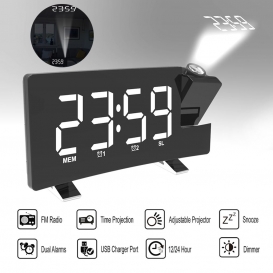 More about LEDs Clock Multifunctional Projection FM Radio 2 Wecker Clock Brightness 4 Einstellbar mit USB-Ladeanschluss