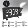 LEDs Clock Multifunctional Projection FM Radio 2 Wecker Clock Brightness 4 Einstellbar mit USB-Ladeanschluss