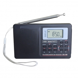 More about CS-106 Mini tragbares digitales LCD-AM / FM / SW / LW / TV-Ton-Vollband-Radioempfänger-Schwarz
