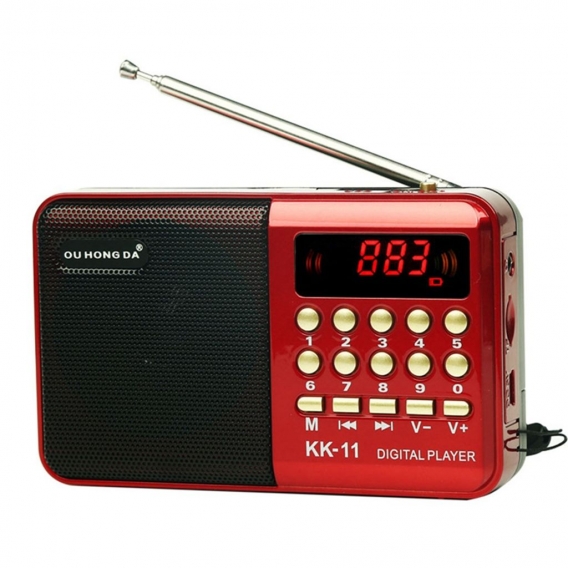 Mini tragbares FM Radio LCD Digital MP3 Player Lautsprecher wiederaufladbar