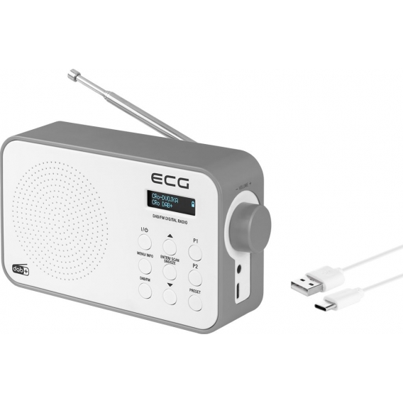 ECG RD 110 DAB+/FM Radio, Weiß, Alarmauswahl: Signal/Radio