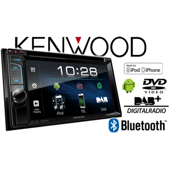 Autoradio Radio kompatibel mit Kenwood DDX4019DAB - 2DIN Bluetooth | DAB+ Digitalradio | DVD | USB | CD | MP3 - Einbauzubehör - 