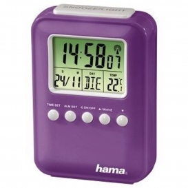More about Hama "Fashion" Radio Controlled Alarm Clock, Digital alarm clock, Rechteck, Violett, Kunststoff, F,°C, Deutsch, Englisch, Spanis