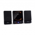auna Microstar Microsystem Vertikalanlage, CD-Player, Bluetooth, Stereo-Lautsprecher, USB-Port, UKW-Tuner, AUX-In, LC-Display, L