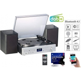 More about auvisio Musikanlage MHX-620 Plattenspieler/Digitalisierer, BT, DAB+, CD, MC, USB, MP3 Schallplatten Spieler