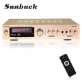 SUNBUCK Verstärker bluetooth V5.0, Audio Stereo Musik 2.0 Kanal HiFi Endstufe Eingebauter Netzteil FM USB Empfänger für PC Handy