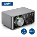 HIFI BT5.0 Digitalverstaerker Mini Stereo Audio Amp 100W Zweikanal Sound Power Audio Receiver Stereo AMP USB AUX fuer Heimkino U