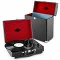 auna Peggy Sue Record Collector Set Schallplattenspieler + Plattenkoffer (USB-Anschluss zum Digitalisieren, 2 Lautsprecher, Trag