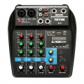 TU04 BT Sound Mixing Console Rekord 48 V Phantomspulenmonitor AUX-Pfade plus Effekte 4-Kanal-Audiomischer mit USB