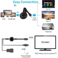 Wireless WiFi Display Dongle HDMI, 5GHz+2.4GHz WiFi Drahtlos Mini Bildschirm teilen Anzeigeempfänger 1080HD,Wireless Display And
