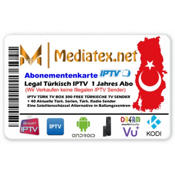 Abo für 3 Jahre Türkisch Free TV (FTA) IPTV (ohne Vertragsbindung)