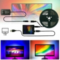 1m LED Backlight TV Hintergrund-Beleuchtung USB Lichtstripe PC-Band Streifen 30-RGB