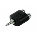 Adapter Audio Klinkenstecker (3,5 mm) - 2 CINCH Buchse Schwaiger Neu