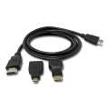 H-basics HDMI-Kabel - 3 in 1 Mini-HDMI (C-Typ), Micro-HDMI (D-Typ) Adapter, für Fernseher / Projektor / Monitor / Digitalkamera,