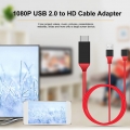 1080P HDTV-Kabeladapter USB 2.0 zu HD Video Audio Converter USB-Plug & Play Kompatibel mit iOS Smartphone Tablet PC Android Smar