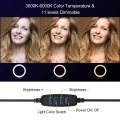 360 ¡ã Smart Tracking Holder APP-Steuerung mit 10 Zoll / 26 cm LED-Ringlicht 3000K-6000K 3-Farben 11-stufiges dimmbares Gesichts