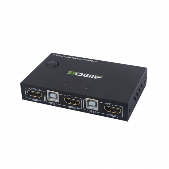 AIMOS HDMI KVM-Umschalter 4K 2 in 1 aus KVM-Umschalter Tastatur Maus USB Shared Display Synchronization Controller