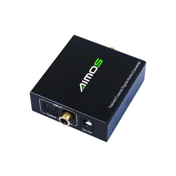 AIMOS Optischer Toslink zum Koaxialadapter BI-gerichteter digitaler Audio-Switch-Konverter Breiter Kompatibilitaetsersatz fuer T