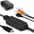 HDMI zu RCA Kabel/HDMI zu 3RCA Composite Video Audio Kabel Konverter für Computer Laptop PC Xbox PS4 PS3 DVD TV Box