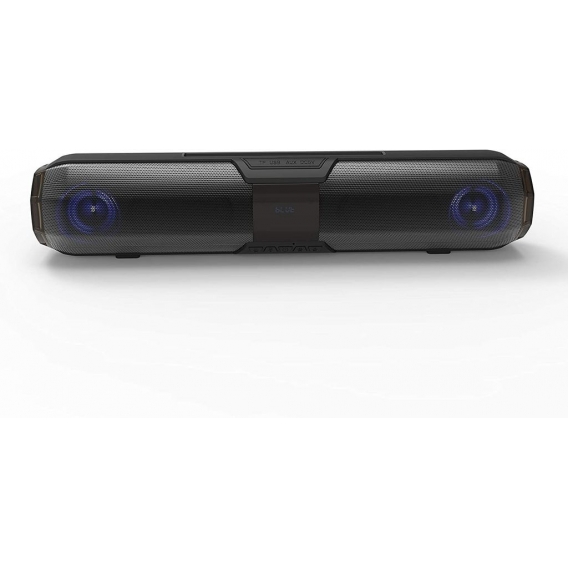 morgan's BT22L portable Boombox - Bluetooth Lautsprecher 10 Watt Dual schwarz mit FM Radio, 7 farbige LED Animation, Freisprechf