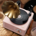 Plattenspieler-Plattenspieler Bluetooth 5.0 Vintage Bluetooth-Lautsprecher für Dekoration Weihnachtsgeschenk Farbe Rosa