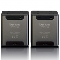 Lenco BTP-200BK Bluetooth Stereo-Lautsprecherset mit 8 Stunden Spielzeit und Accessoires - Grau