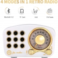Retro Bluetooth Lautsprecher FM Vintage Radio mit lauter Lautstärke, starke Bassverbesserung, Bluetooth 4.2, kabellose Verbindun
