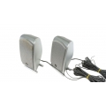 2x JBL SCS 200 SAT Lautsprecher Boxen Silber mit Tischständer inkl. Kabeln