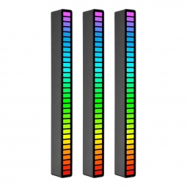More about RGB Sound Control Rhythm Lights 3 PCS 32 LED 18 Farben Audio Spectrum Mode 5 Geschwindigkeitsstufen 4 Helligkeitsstufen TYPE-C U