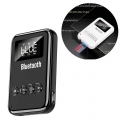 Bluetooth 5.0 Adapter Sender Empfänger, FM 300mAh LED Bildschirm Lautstärkeregelung Niedrige Latenz Tragbar Wiederaufladbar Komp