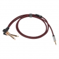 3,5mm zu Dual 1/4 Zoll Kabel 1/8 \"zu 6,35mm Y Splitter Männlich Geflochtenen Audio Kabel für , sound Karten, CD-Player, Lautspr