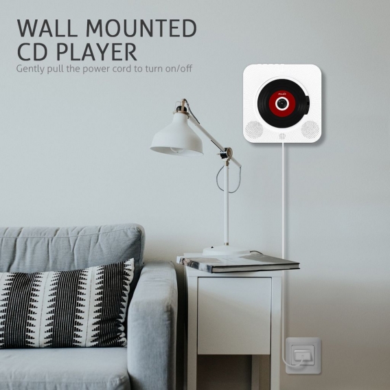 Kreatives Design Wandhalterung CD MP3 Musik Player FM Radio Bluetooth Lautsprecher