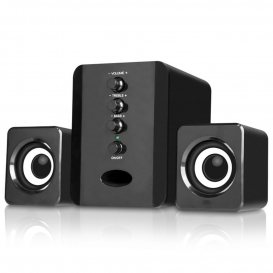 More about Mini Lautsprecher System mit Subwoofer, USB AUX 3,5 mm Wired Stereo Bass Lautsprecher Multimedia Lautsprechersystem für Desktop-