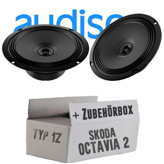 Audison APX 6.5 - 16,5cm 2-Wege Koax Lautsprecher - Einbauset für Skoda Octavia 2 1Z Front - justSOUND