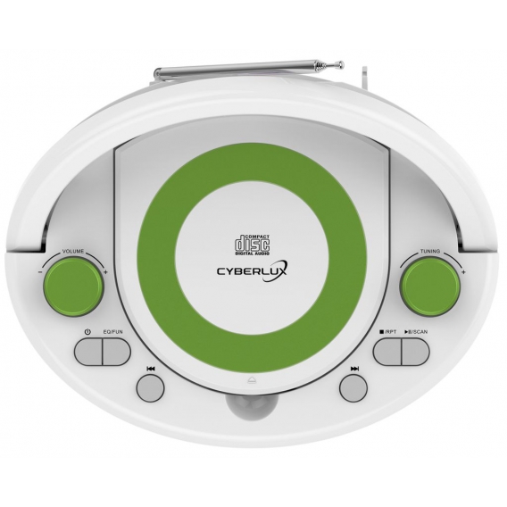 Cyberlux tragbarer CD Player | CD Radio | FM-Radio | 20 Speicherplätze| CD/MP3 USB | AUX IN | Kopfhöreranschluss | Grün