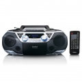 Lenco SCD-720SI - Tragbare XXL Boombox mit DAB+ / FM-Radio, Bluetooth, CD-, USB- und Kasetten-Spieler - Silber