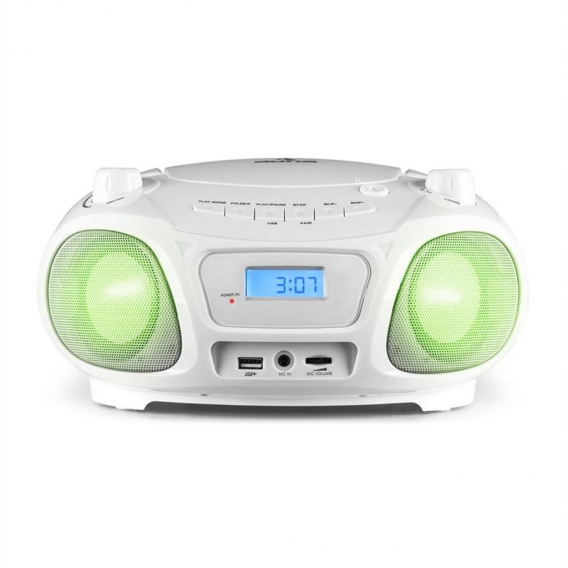 auna Roadie Sing CD-MP3 Karaoke Player Stereoanlage Boombox (Sing-A-Long Funktion, USB-Port, UKW Radio, Bluetooth 3.0, LED-Beleu