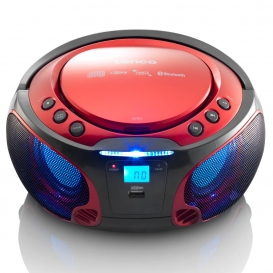 More about Lenco SCD-550RD - Tragbares FM-Radio mit CD/MP3-Player - Bluetooth - USB-Anschluß - Lichteffekte - Kopfhörerausgang - Rot