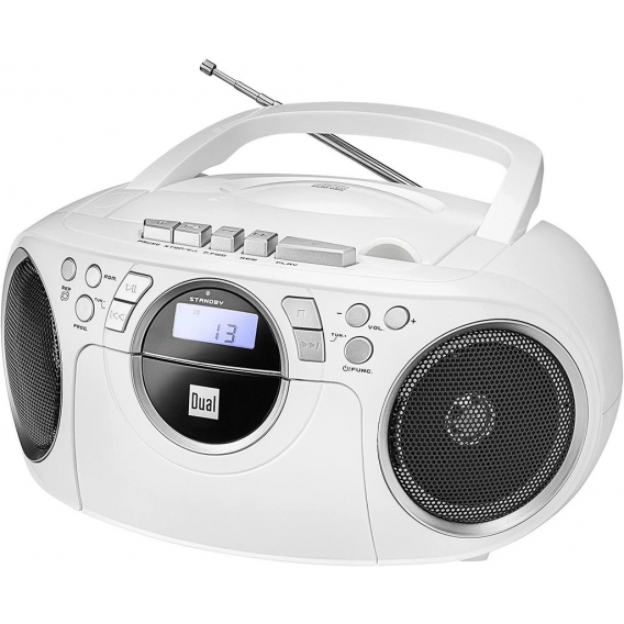 Dual P 70 Radio mit CD Kassette 3W FM UKW AUX-IN Kassettenradio weiß -